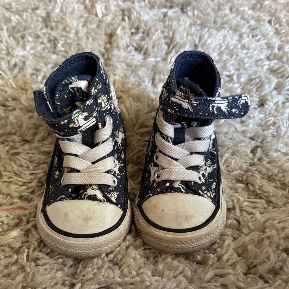 Converse Navy and White Kids High-Top Sneakers